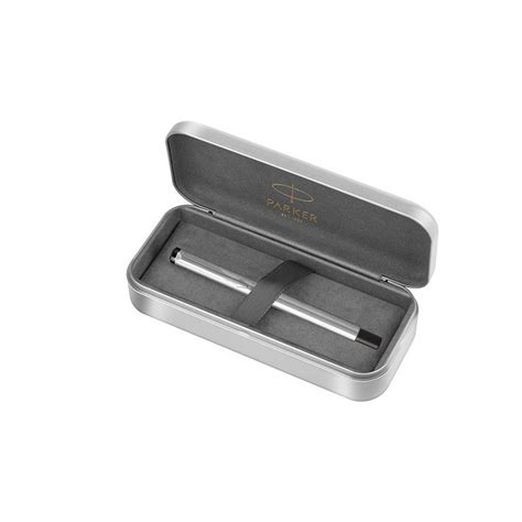 Parker Vector Stainless Steel Ct Set Rollerball And Tin Box