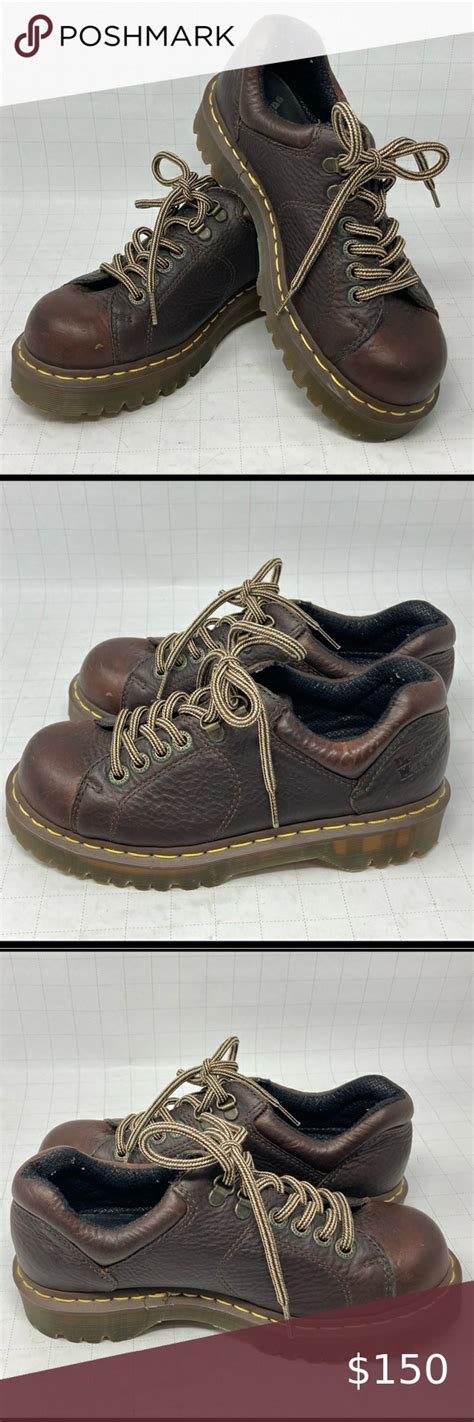 EUC 8312 Dr Martens Brown Air Wair Leather Oxford Bouncing Sole W8 M7