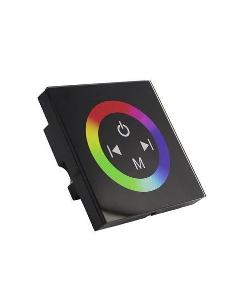 Controlador Pared RGB Dimmer Negro Táctil