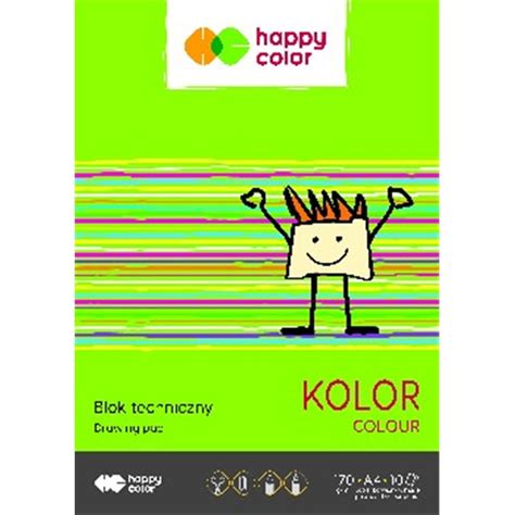 Happy Color Blok Techniczny Kolorowy A4 170g 10 Ark