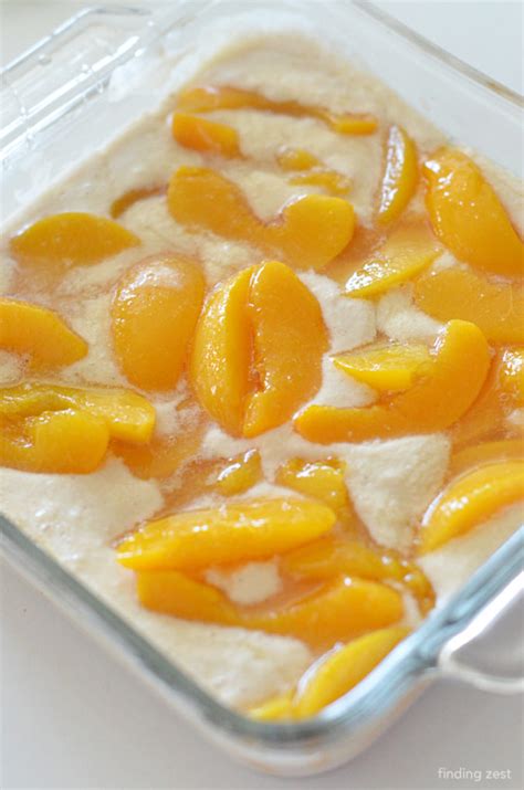 Easy Peach Cobbler With Canned Peaches And Bisquick Finding Zest