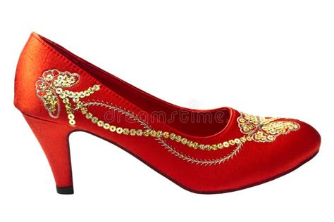 Embroidered Red Shoes Stock Image Image Of Pretty Elegant 17850873