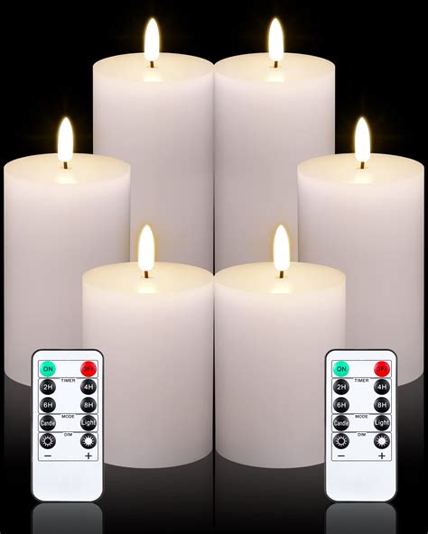 White Flameless Candles Set Pack White Led Candles With Remote And