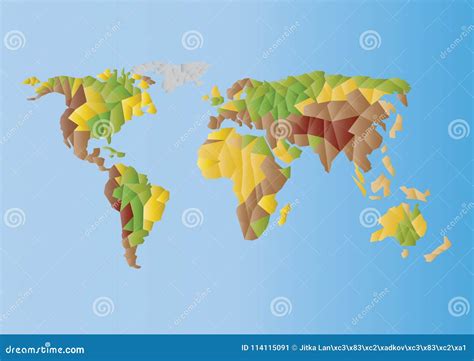 Low Polygons Vector World Map Silhouette Cartoondealer