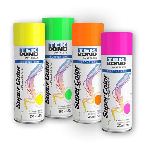 Tinta Spray Tek Bond Super Color Fluorescente Ml Casa Da Arte A