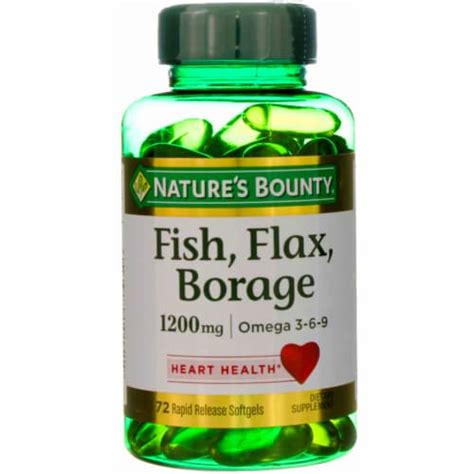 Natures Bounty Fish Flax Borage 1200mg Omega 3 6 9 Softgels 1 Qfc