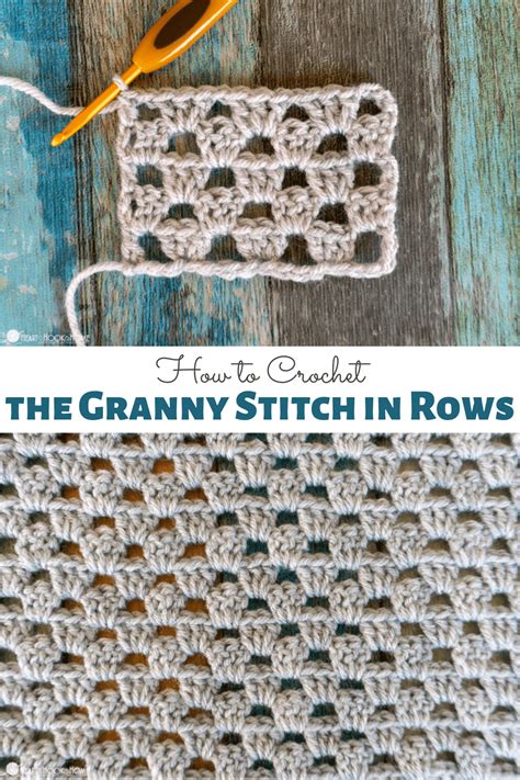 How To Crochet Granny Stitch In Flat Rows Granny Square Crochet Pattern Granny Stripe Crochet