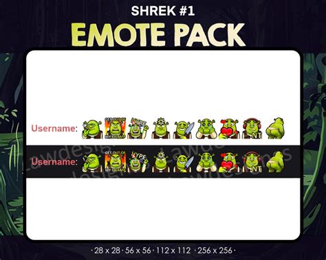 9 Shrek Emotes Bundle Pack Twitch Youtube Discord Ogre Shrek Twitch