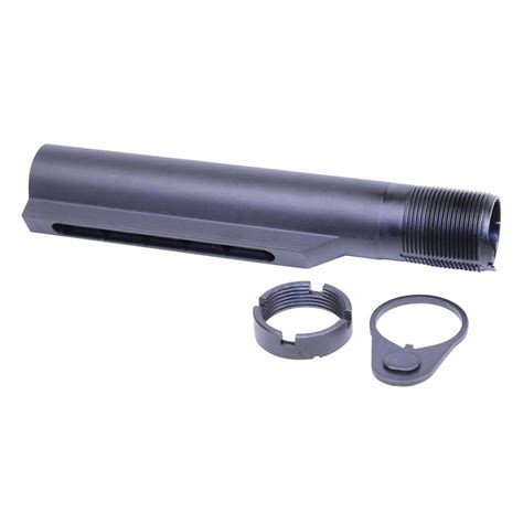 Guntec Usa Ar Mil Spec Buffer Tube With End Plate And Castle Nut