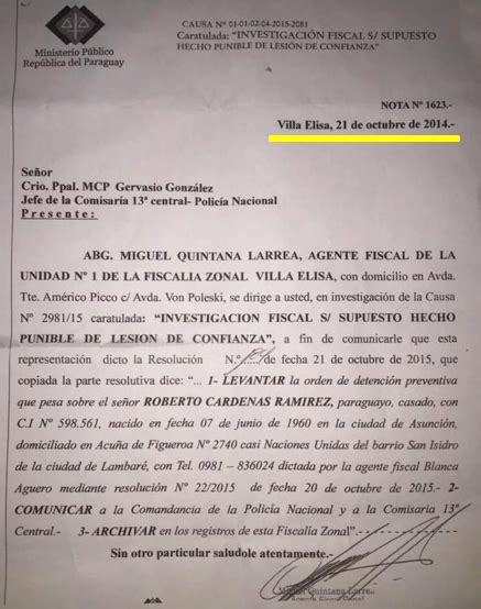 Desprolijo Levantamiento De Orden De Captura Nacionales Abc Color