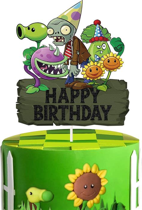 Glitter Plants Vs Zombies Happy Birthday Cake India Ubuy