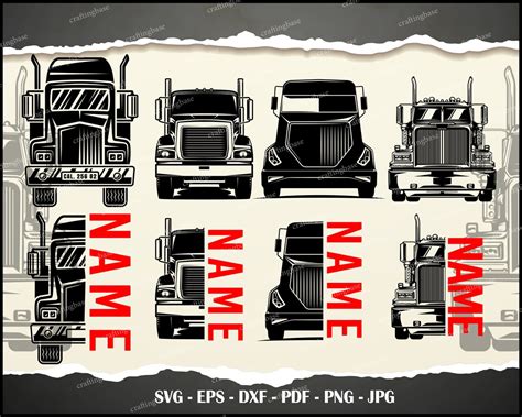 Semi Truck Name Svg Semi Truck Svg Monogram Svg Split Monogram Svg