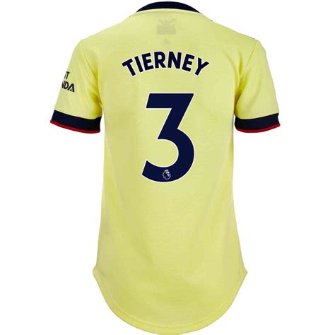 2021/22 Womens adidas Kieran Tierney Arsenal Away Jersey - SoccerPro