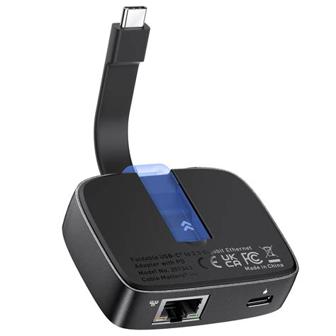 Foldable USB-C to 2.5 Gigabit Ethernet Adapter with PD