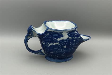 Flow Blue Victoria Ironstone Scuttle Shaving Mug Etsy