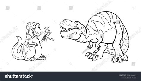 Cute Dinosaur T Rex Coloring Template Stock Illustration 2252898021 ...