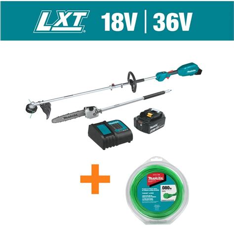 Makita V Lxt Bl Cordless Couple Shaft Power Head Kit W Trimmer Pole