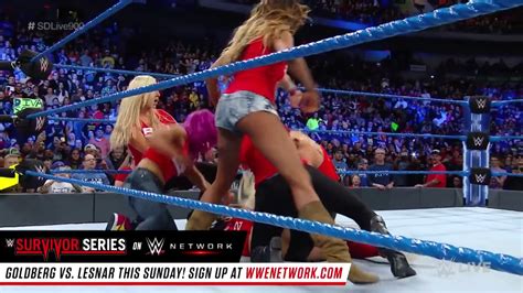 Nikki Bella Vs Carmella Ends In Choas As Team Raw Invades Smackdown