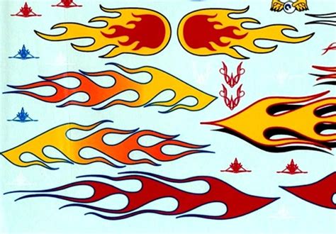 Old School Flames Decal Sheet 125 Or 124