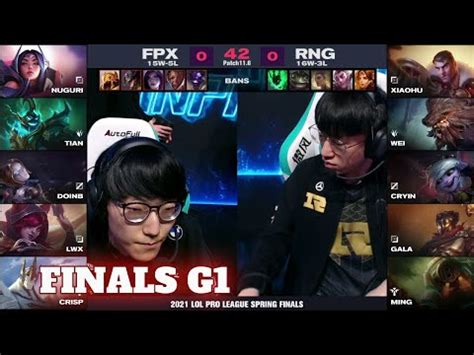 FPX Vs RNG Game 1 Grand Finals LPL Spring 2021 Playoffs FunPlus