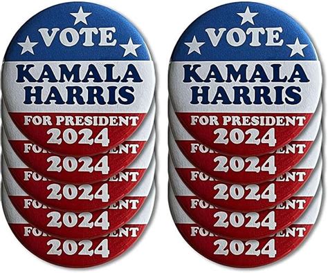 Vote Kamala Harris For President 2024 Buttons 10 Pcs