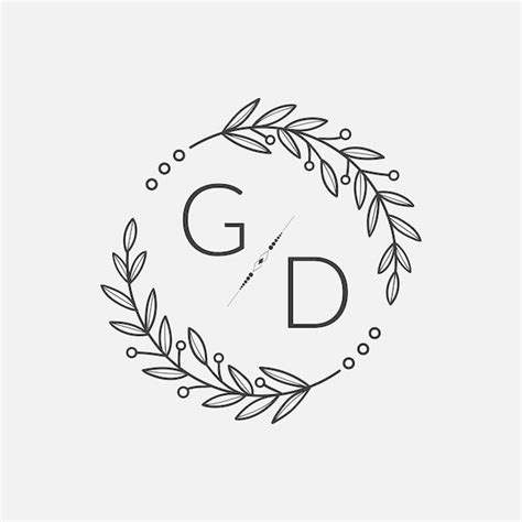 Premium Vector Gd Initial Monogram Wedding With Creative Circle Line