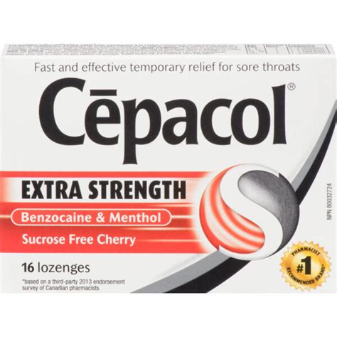 Cepacol Extra Strength Sucrose Free Cherry Sore Throat Lozenges