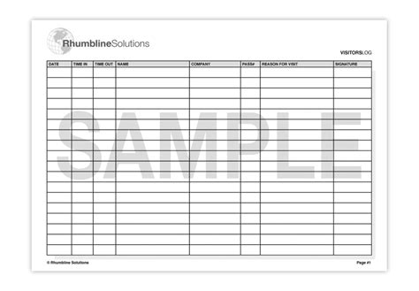 Visitor Sign In Sheet Template Check More At Https