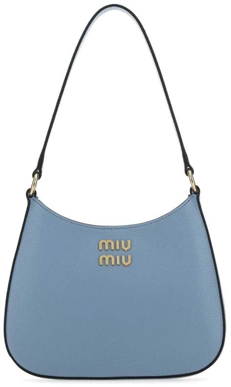 Miu Miu Logo Plaque Zipped Hobo Shoulder Bag Shopstyle