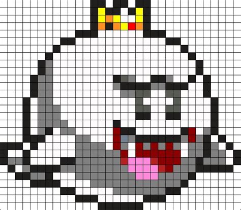 King Boo Kandi Pattern Perler Bead Art Perler Bead Mario Pixel Art