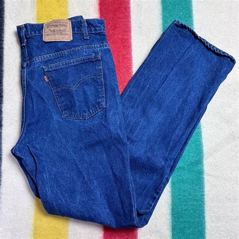 Vintage S S Levis Saddleman Blue Jeans X Orange