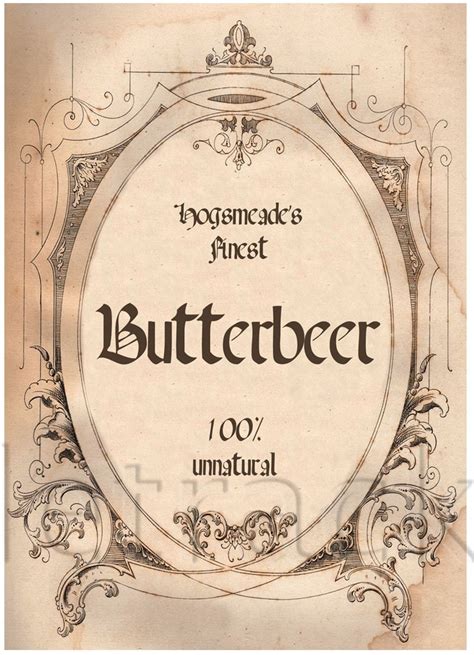 Instant Download Butterbeer Label Hang Tags Digital Images