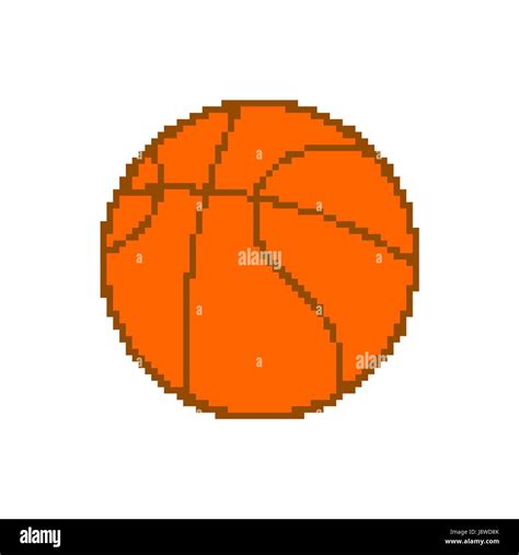 Basketball Pixel Art Pixelated Ball Isolated On White Background Stock