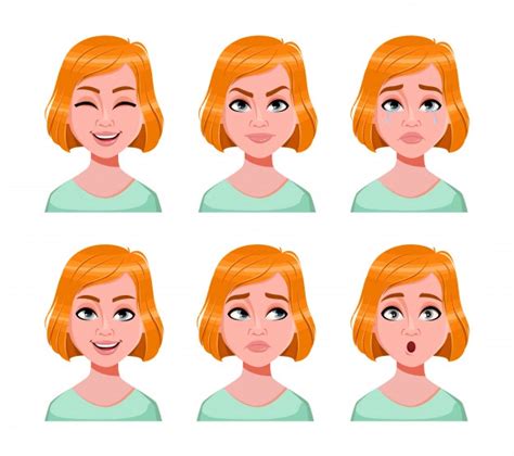 Vectorkif Freepik Face Expressions Redhead Graphic Resources