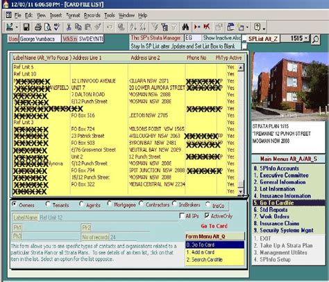 spinfo cardfile   volatile technologies sydney australia
