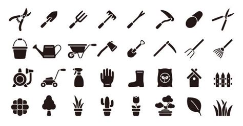 Farmer Tools Clipart Icons