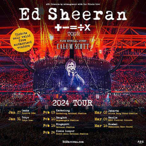 エド・シーランのタイ公演「ed Sheeran ÷x Tour Bangkok 2024」2024年2月10日 土 ラジ