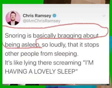 In Case You Didnt Understand That He Is Talking About Snoring Ruselessredcircle