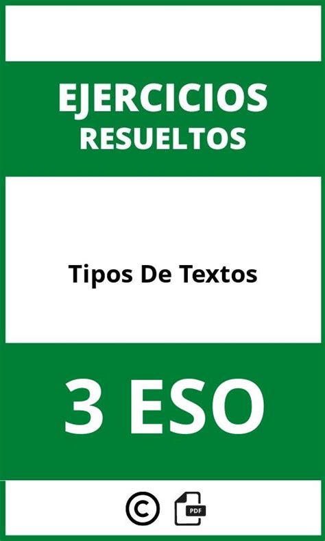 Ejercicios Tipos De Textos 3 Eso Pdf 2024