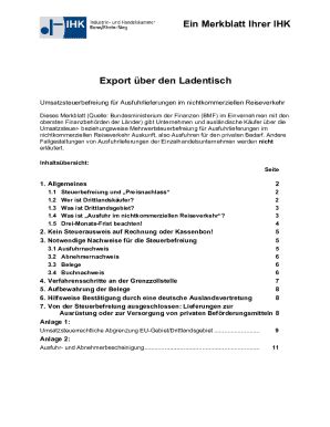 Ausfüllbar Online Export ber den Ladentisch Ein Merkblatt Ihrer IHK Fax