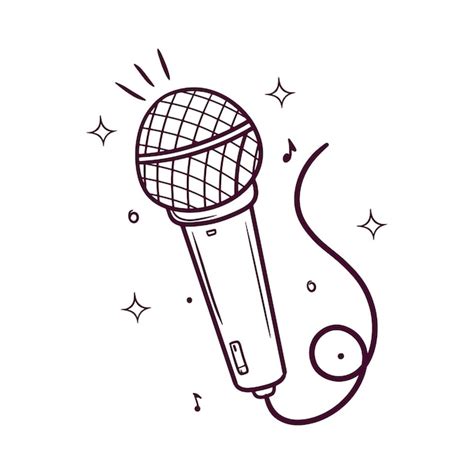 Premium Vector Microphone Hand Drawn Vector Illustration