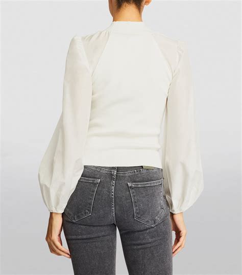 Allsaints White Puffed Sleeve Cleo Top Harrods Uk