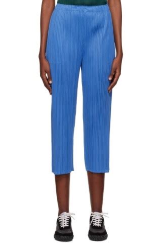 Pleats Please Issey Miyake Pantalon Monthly Colors August Bleu