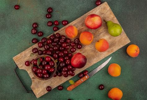 Vue De Dessus Du Mod Le De Fruits Comme Abricots P Ches Cerises Poire