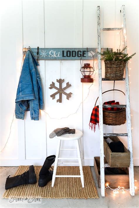 Ski Lodge Winter Sign Entryway Using Funky Junk S Old Sign Stencils