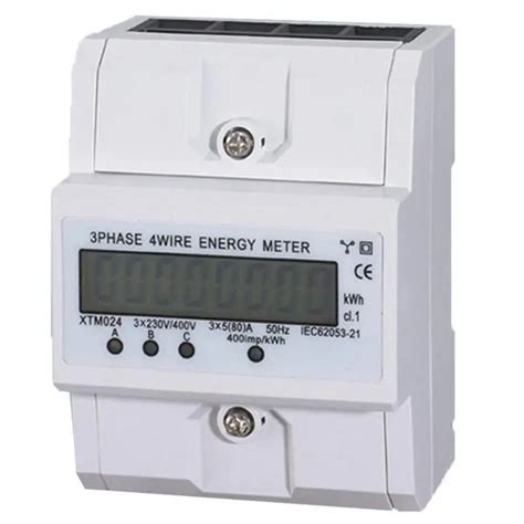 X A Energy Meter Electric Kwh Triphase Din Rail Mount Lcd