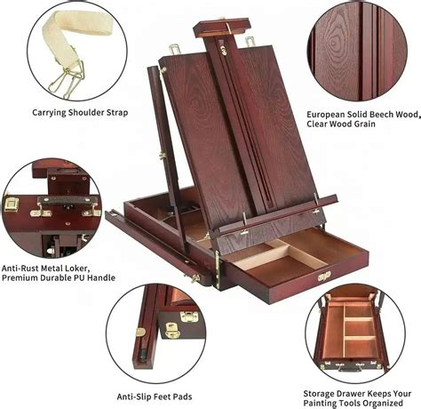 Meeden Foldable French Style Large Sketchbox Easel Walnut — Meeden Art