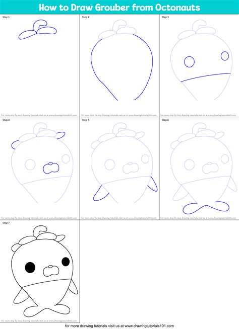 How To Draw Grouber From Octonauts Octonauts Step By Step