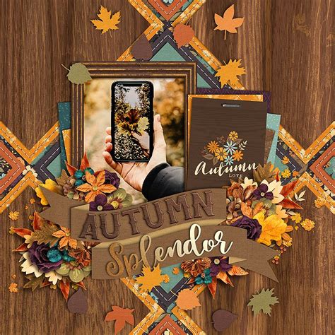 Autumn Leaves Digi Fall Fall Scrapbook Halloween Scrapbook Boy