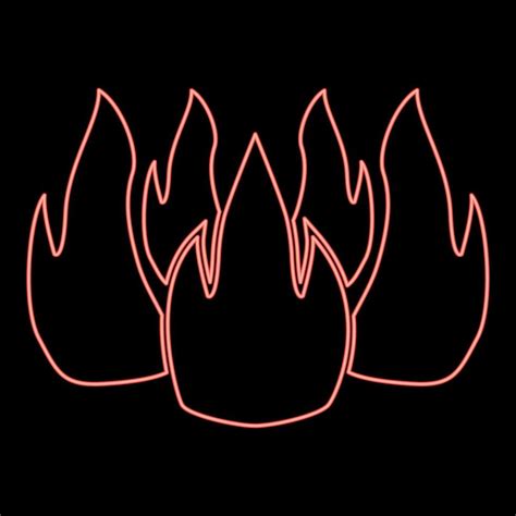 Neon Fire Red Color Vector Illustration Flat Style Image 7449735 Vector